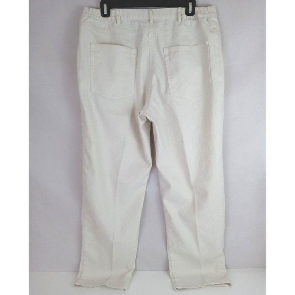 Lark Lane Women's White With Metallic Gold & Studded Accents Bootcut Jeans 14 - Picture 1 of 8